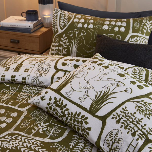 Frida Double Duvet Set Moss - Riva