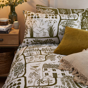 Frida Super King Duvet Set Moss - Riva