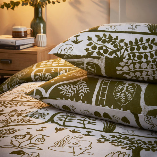 Frida Super King Duvet Set Moss - Riva