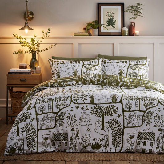 FRIDA DOUBLE DUVET SET MOSS