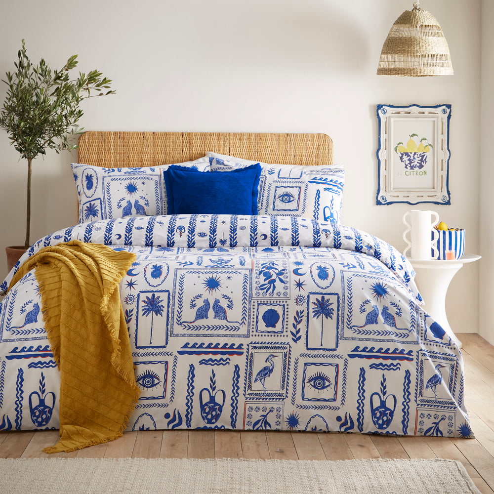 Frieze Single Duvet Set Blue