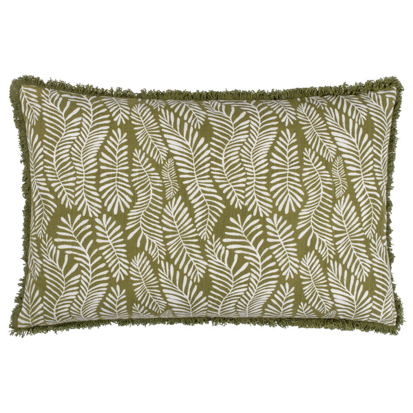 Frond 40x60 Feather Filled Cushion Olive - view 2