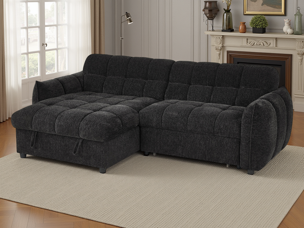 Florida Sofabed Black Universal Corner - Xshowhome