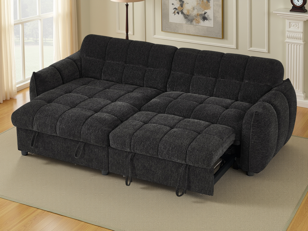 Florida Sofabed Black Universal Corner - Xshowhome