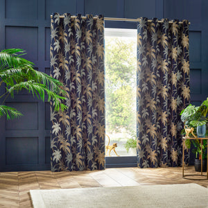 Galapagos 167x228 Eyelet Curtains Navy - view 6