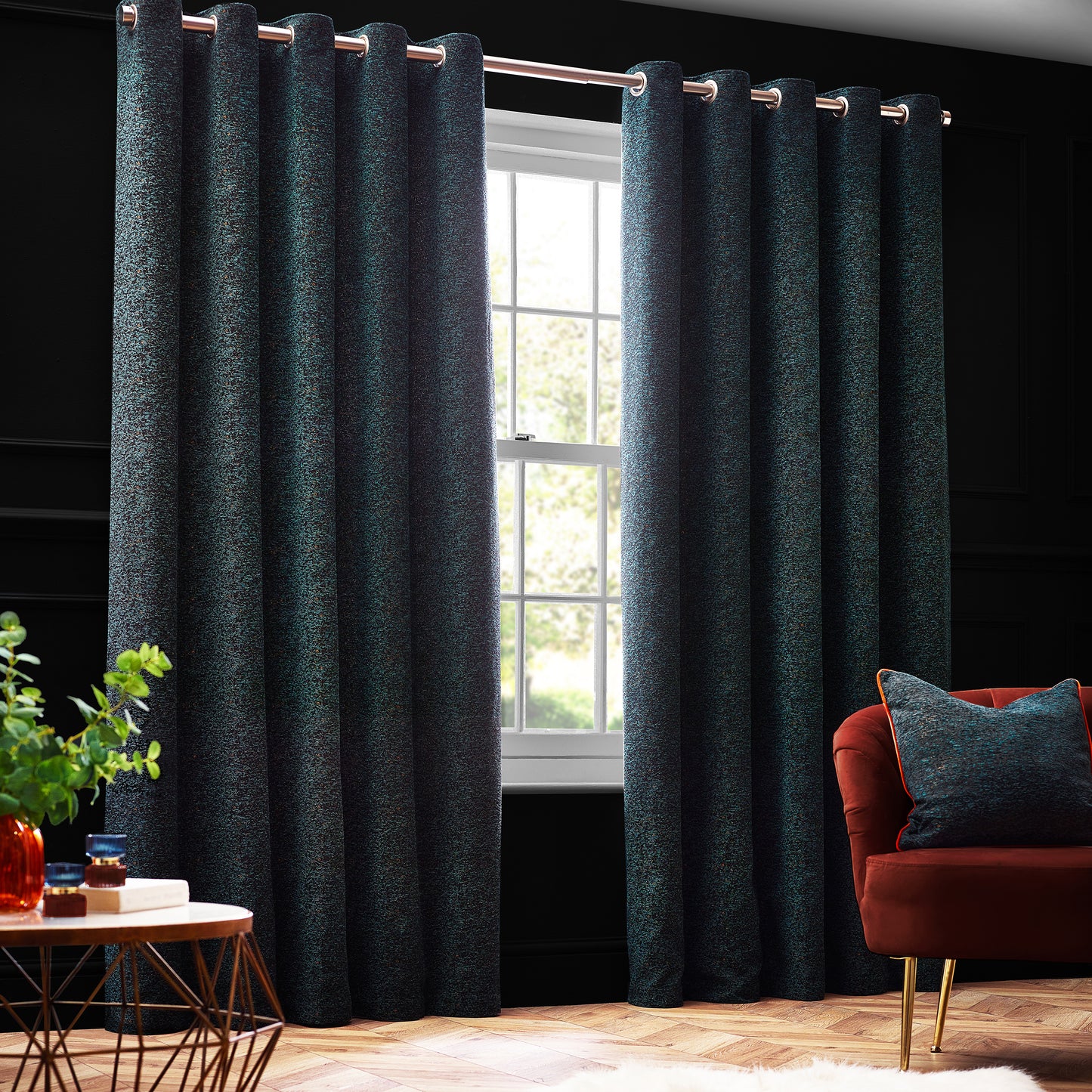 GALAXY 229X137 EYELET CURTAIN EMERALD