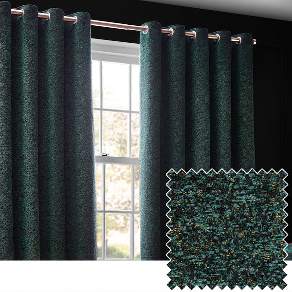 Galaxy 117x137 Eyelet Curtain Emerald - lifestyle