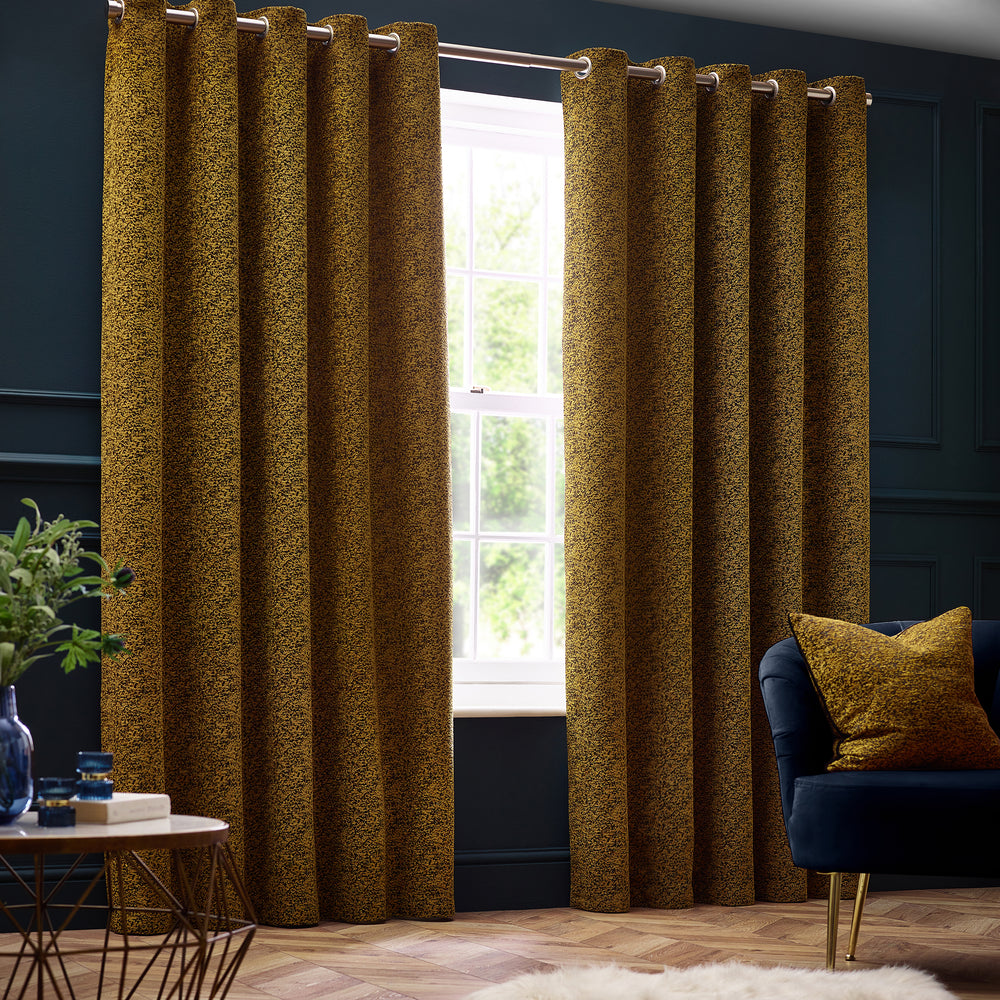 Galaxy 117x137 Eyelet Curtain Gold