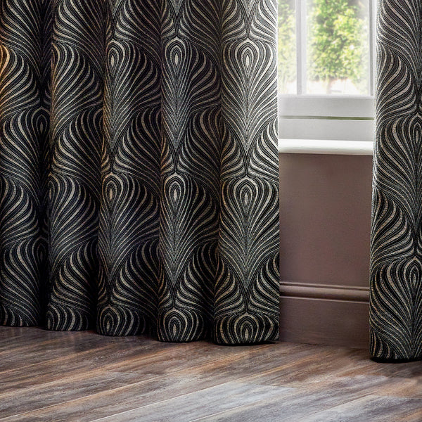 Gatsby 167x228 Eyelet Curtains Black - view 3