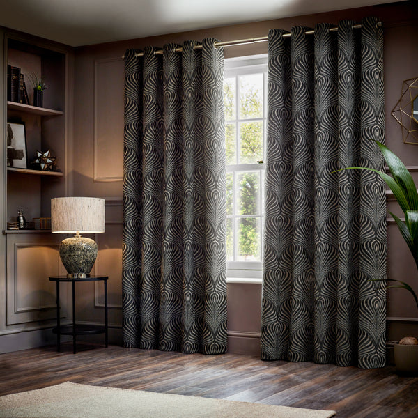 Gatsby 167x228 Eyelet Curtains Black - view 6