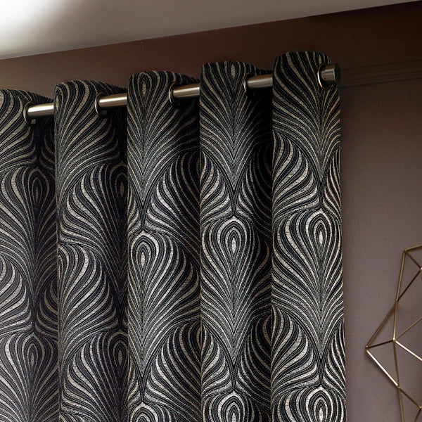 Gatsby 228x228 Eyelet Curtains Black - view 4