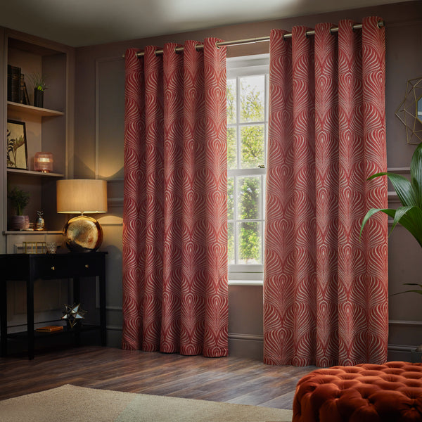 Gatsby 167x182 Eyelet Curtains Terracotta - view 6