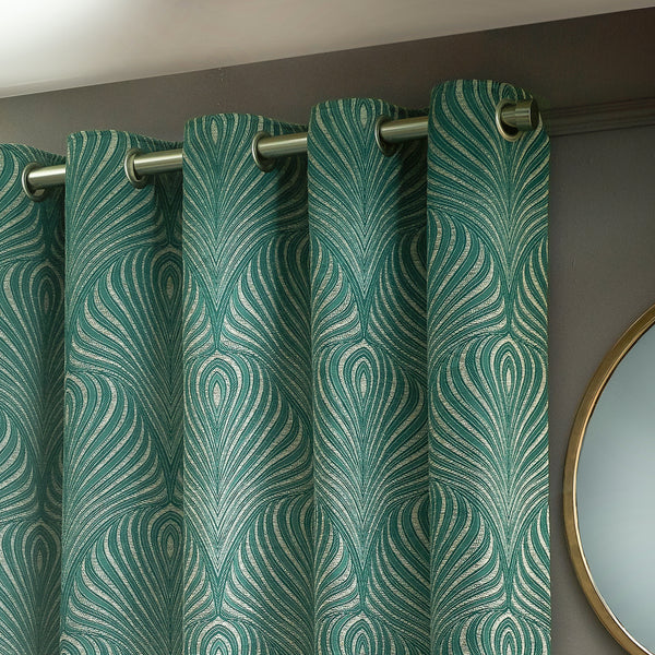 Gatsby 117x137 Eyelet Curtains Emerald - view 4