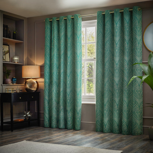 Gatsby 117x137 Eyelet Curtains Emerald - view 6