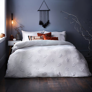 Ghost Tufted Single Duvet Set White - Riva