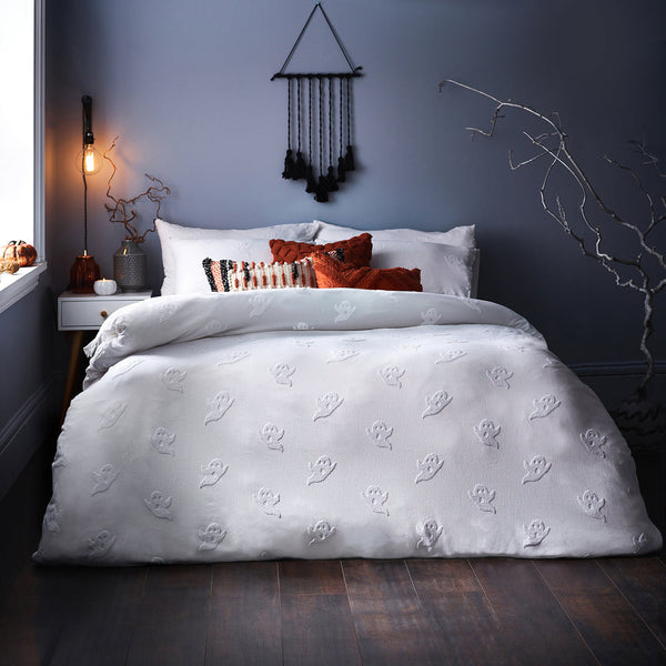 Ghost Tufted Single Duvet Set White - Riva