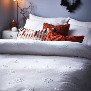 Ghost Tufted Single Duvet Set White - Riva