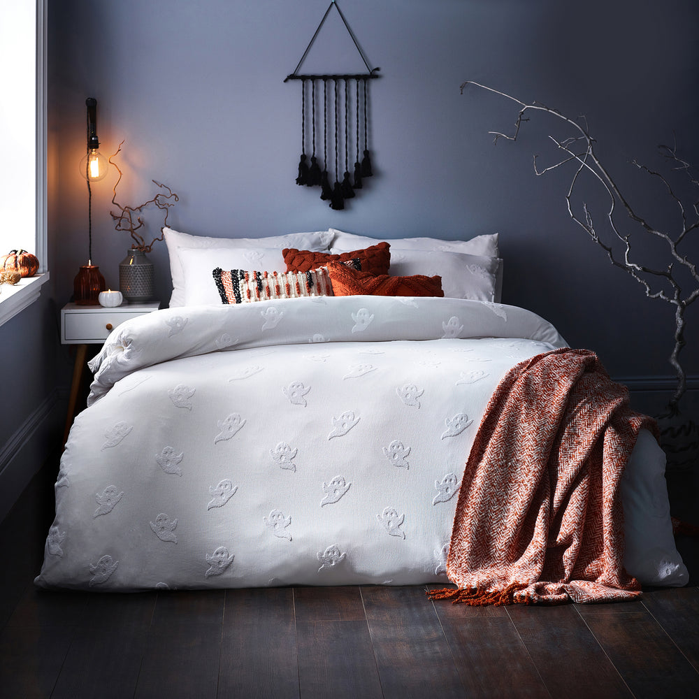 Ghost Tufted Db Duvet Set White