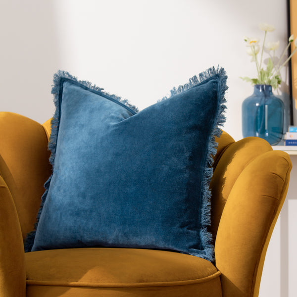 Gracie 45x45 Feather Filled Cushion Ink Blue - lifestyle