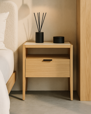 Grafiato Bedside Table - One Drawer - Tommy Franks