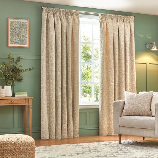 GRANTLEY 167X182 PENCIL PLEAT CURTAINS NATURAL