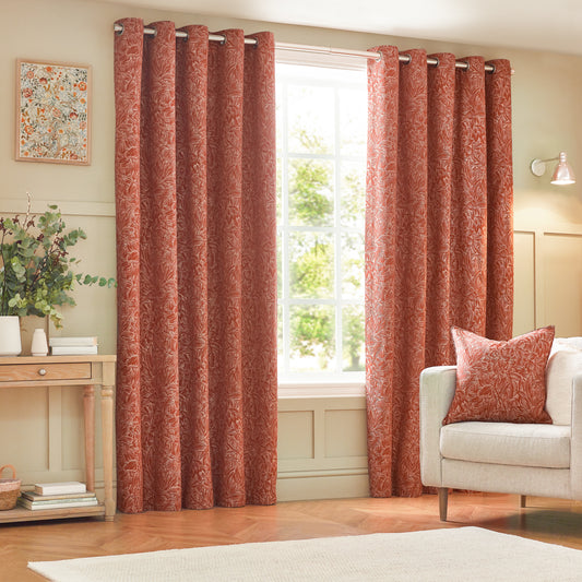 GRANTLEY 167X228 EYELET CURTAINS BRICK