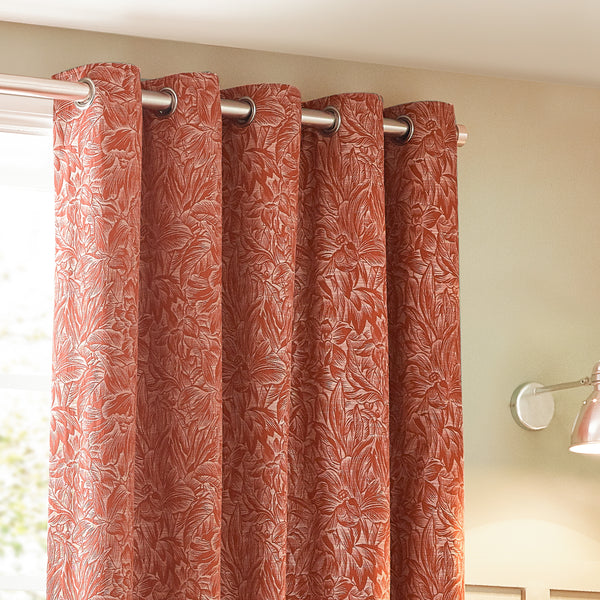 Grantley 167x182 Eyelet Curtains Brick - view 3
