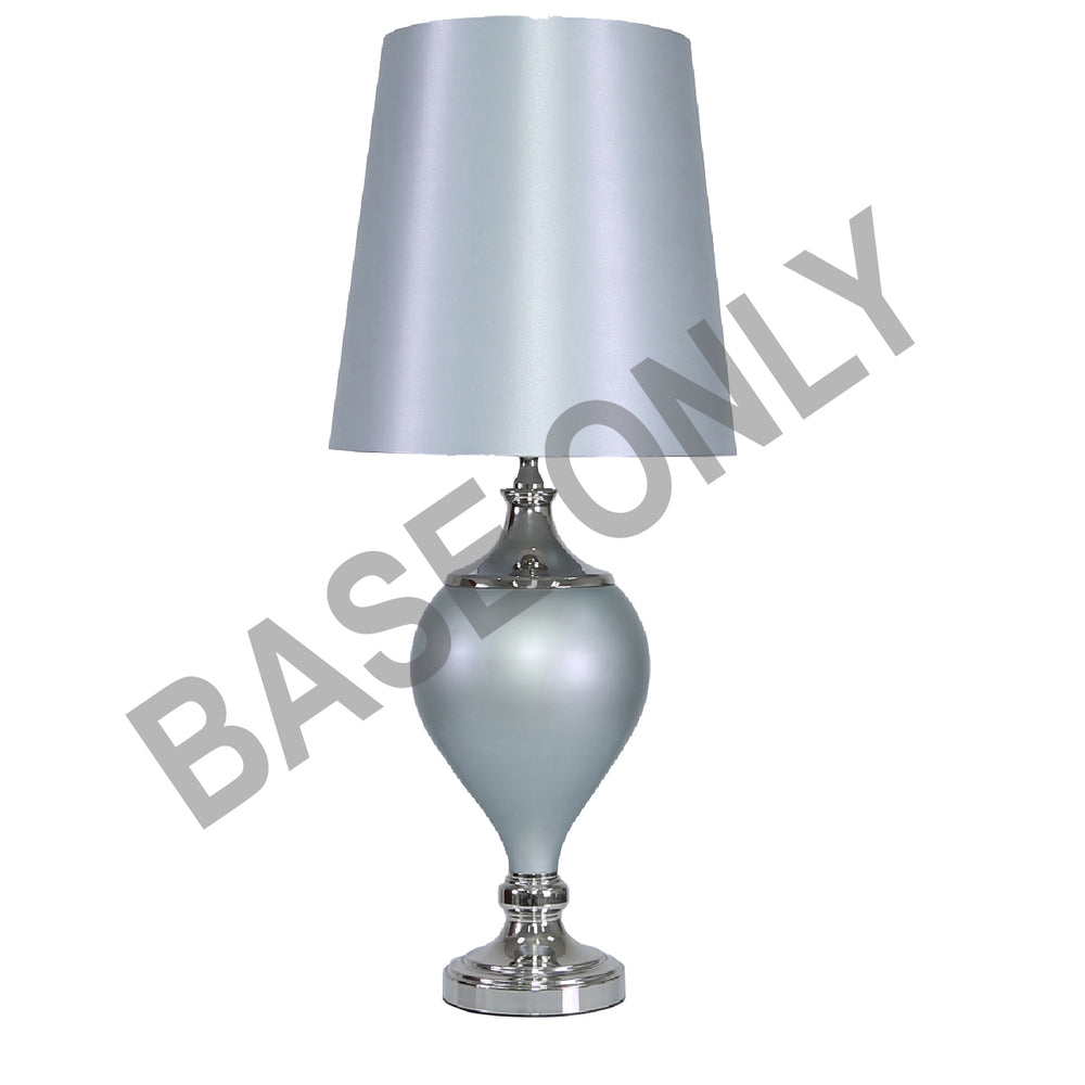 58.5cm Cc Met Matte Silver Gls Tbl Lmp Base – E27 – Uk