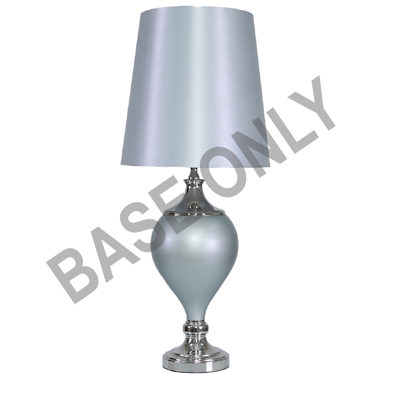 58.5cm CC Met Matte Silver Gls Tbl Lmp Base-E27-UK