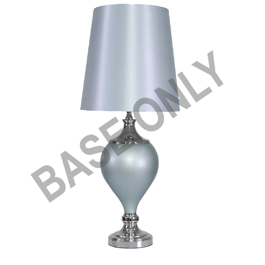 58.5cm CC Met Matte Silver Gls Tbl Lmp Base-E27-UK