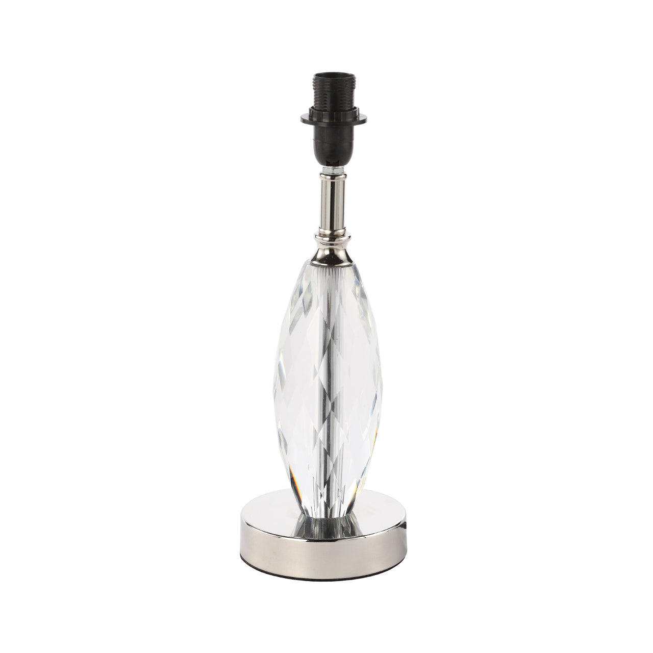 44.5cm Crystal Table Lamp with White Linen Shade - E27