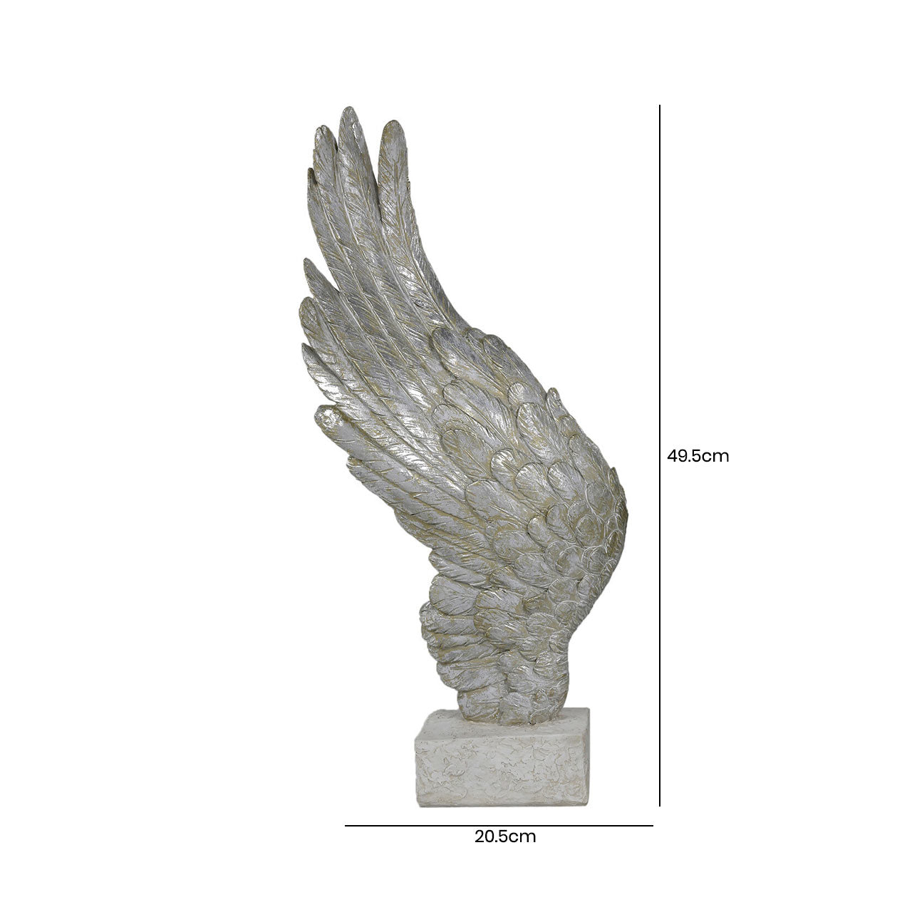 49.5cm Left Angel Wing DŽcor Mother Of Pearl