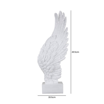 49.5cm Right Angel Wing DŽcor Shiny White