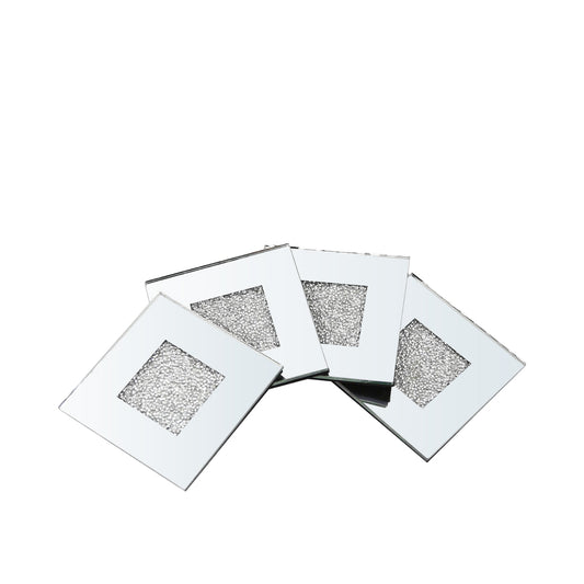 Set Of 4 Milano Coasters Silver
