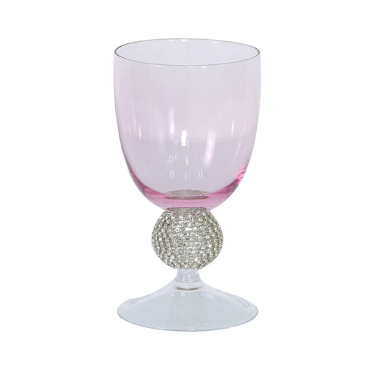 Milano Pink Glass Tumbler Diamante Ball