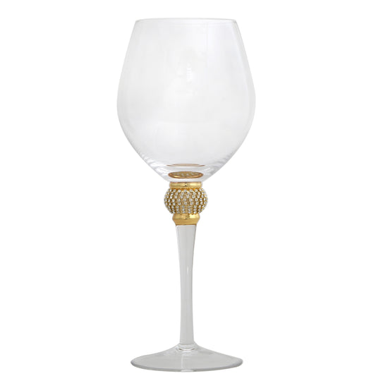 Milano Red Wine Glass Diamante Ball
