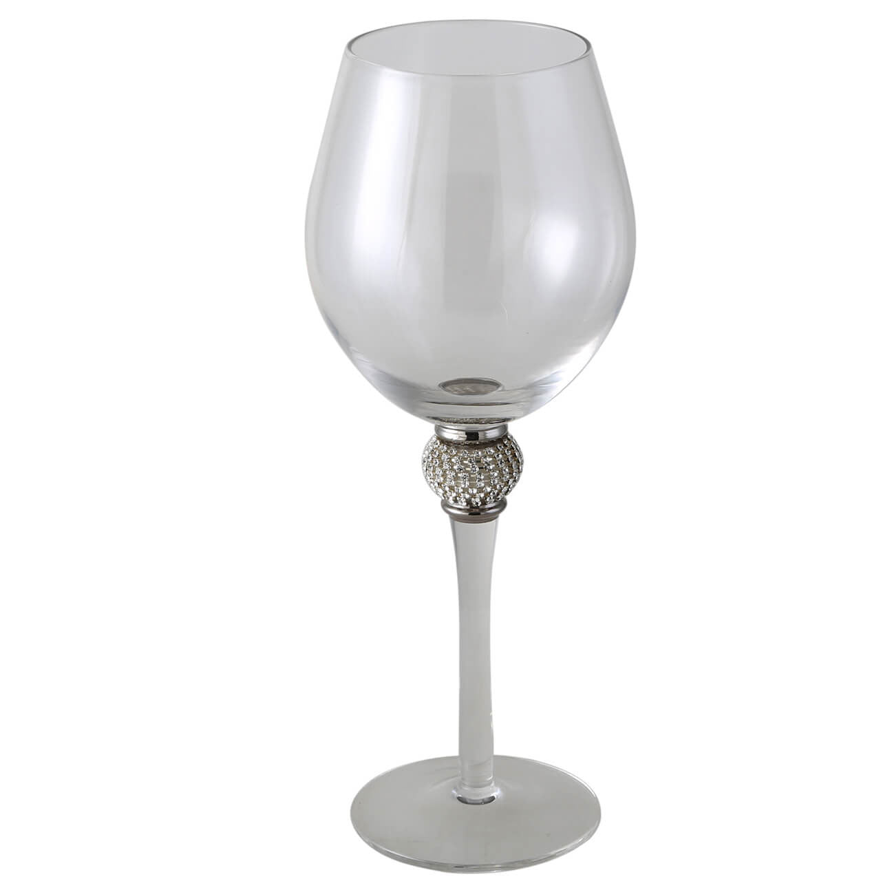 Milano Red Wine Glass Diamante Ball
