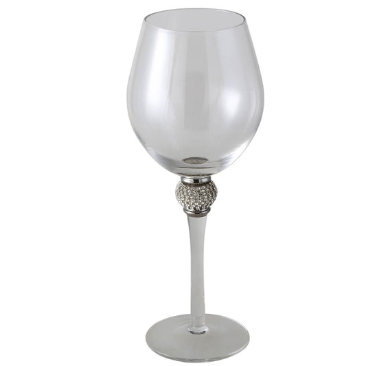 Milano Red Wine Glass Diamante Ball