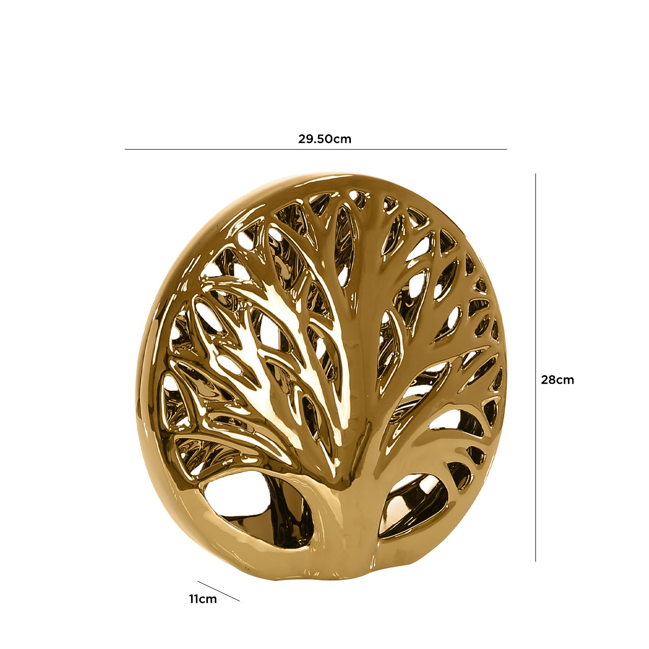 28cm Tree Decoration Gold