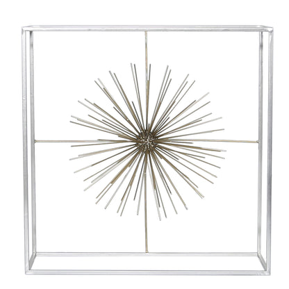 40cm Starburst Decoration Silver With Gold Ball