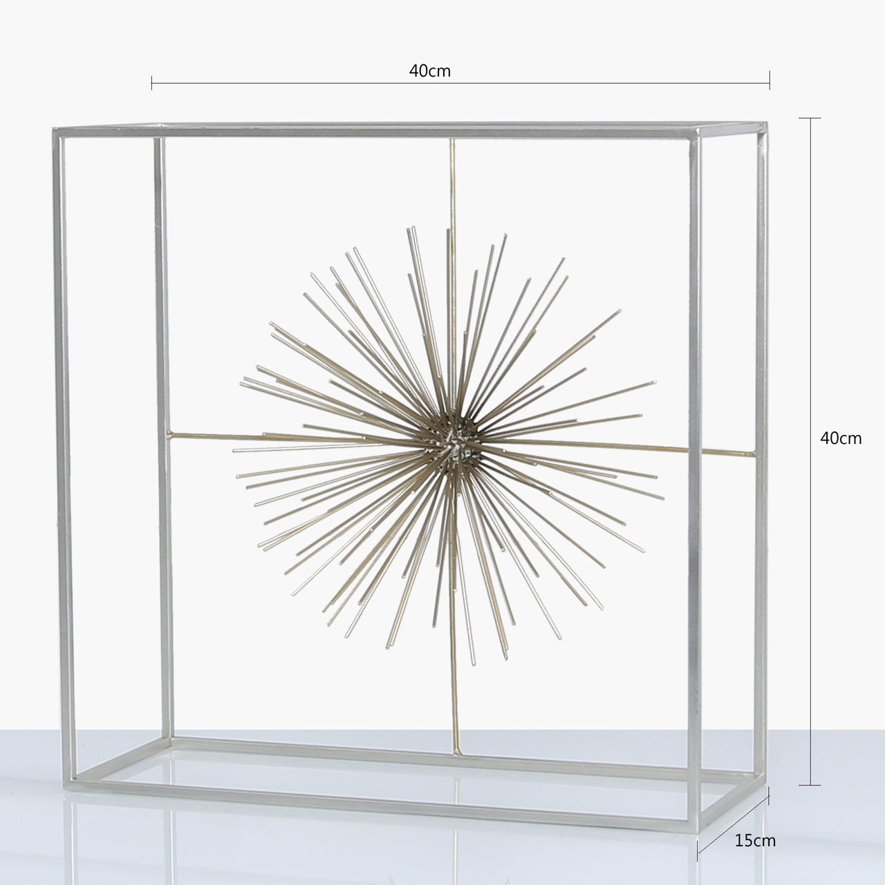 40cm Starburst Decoration Silver With Gold Ball