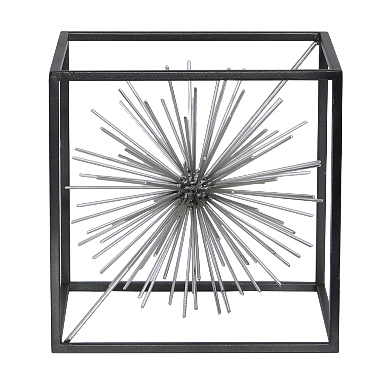 20cm Starburst Decoration Black With Silver Ball