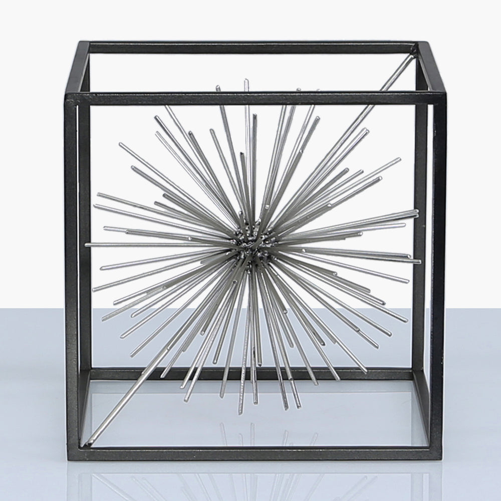 20cm Starburst Decoration Black with Silver Ball