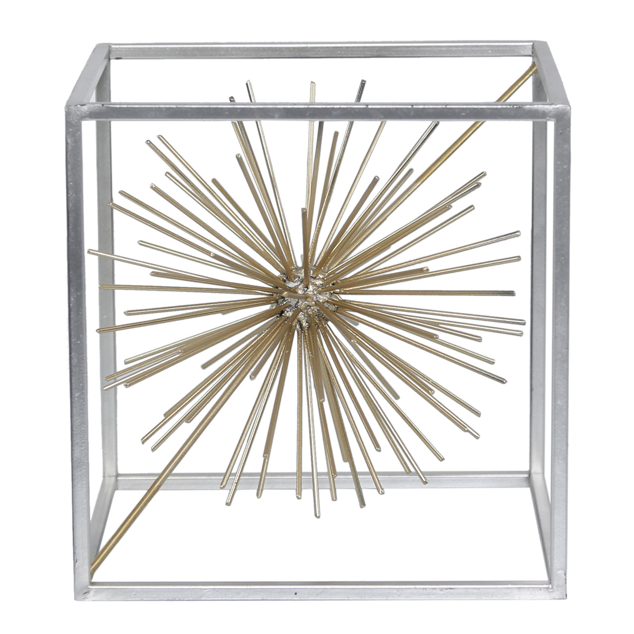 20cm Starburst Decoration Silver With Gold Ball