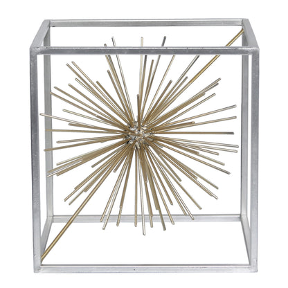 20cm Starburst Decoration Silver With Gold Ball