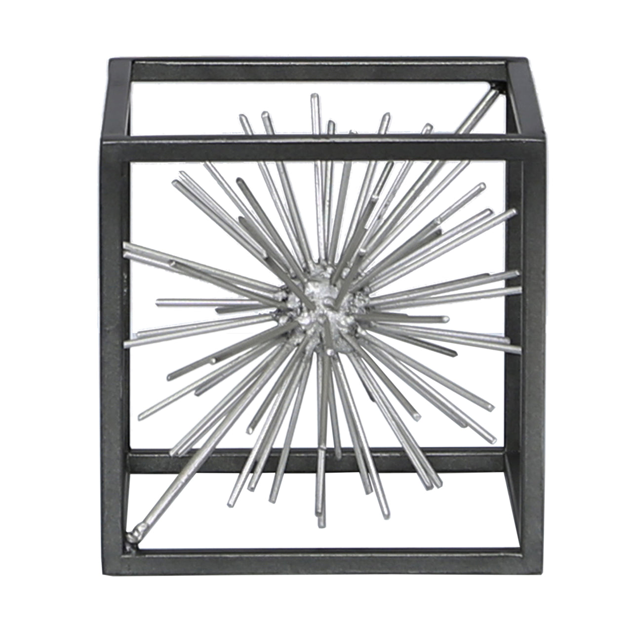 13cm Starburst Decoration Black With Silver Ball