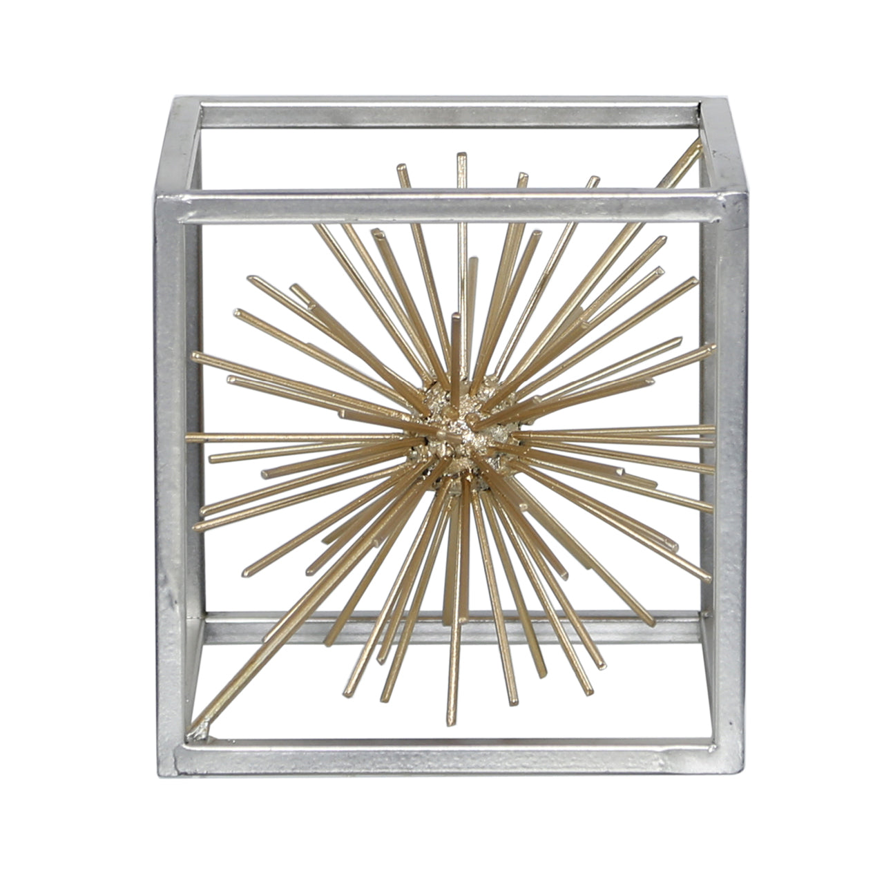 13cm Starburst Decoration Silver With Gold Ball