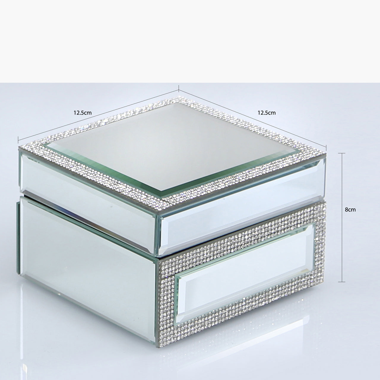 12.5cm Glitz A. Mirror Trinket Box