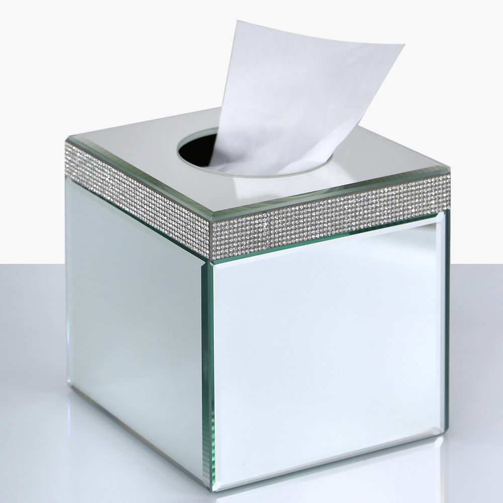 Glitz and Mirror Cube Tissue Box Holder