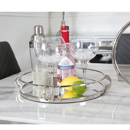 35cm Chrome And Mirror Tray